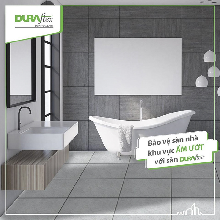 Lót sàn nhà tắm nhờ tấm Duraflex 2X hiệu quả bất ngờ