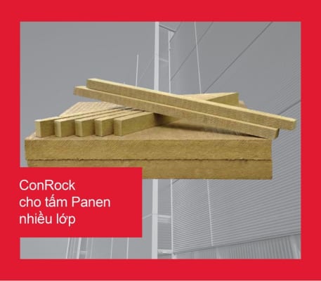 Bông khoáng Rockwool Conrock dành cho vách ngoài/panel